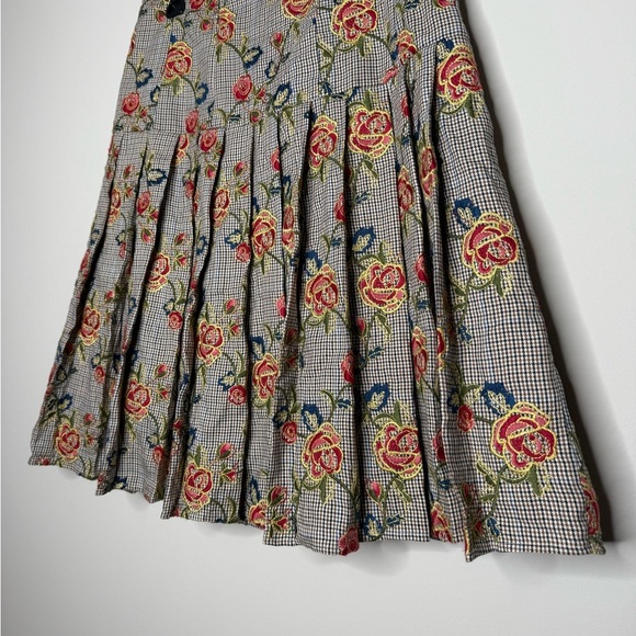 Brooks Brothers Floral Checkered Midi Skirt - Red and Green - Picture 3 of 6